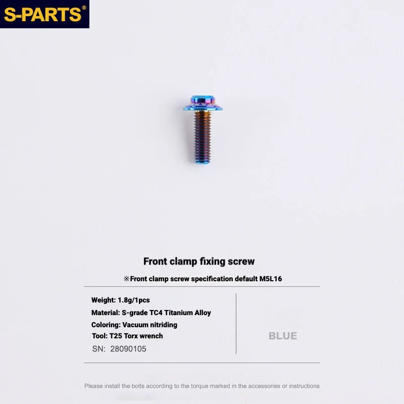 Shimano Dura-Ace R9270 Titanium Disc Brake Bolt Kit — Front Caliper Fixing Bolt M5 x 16 / Blue