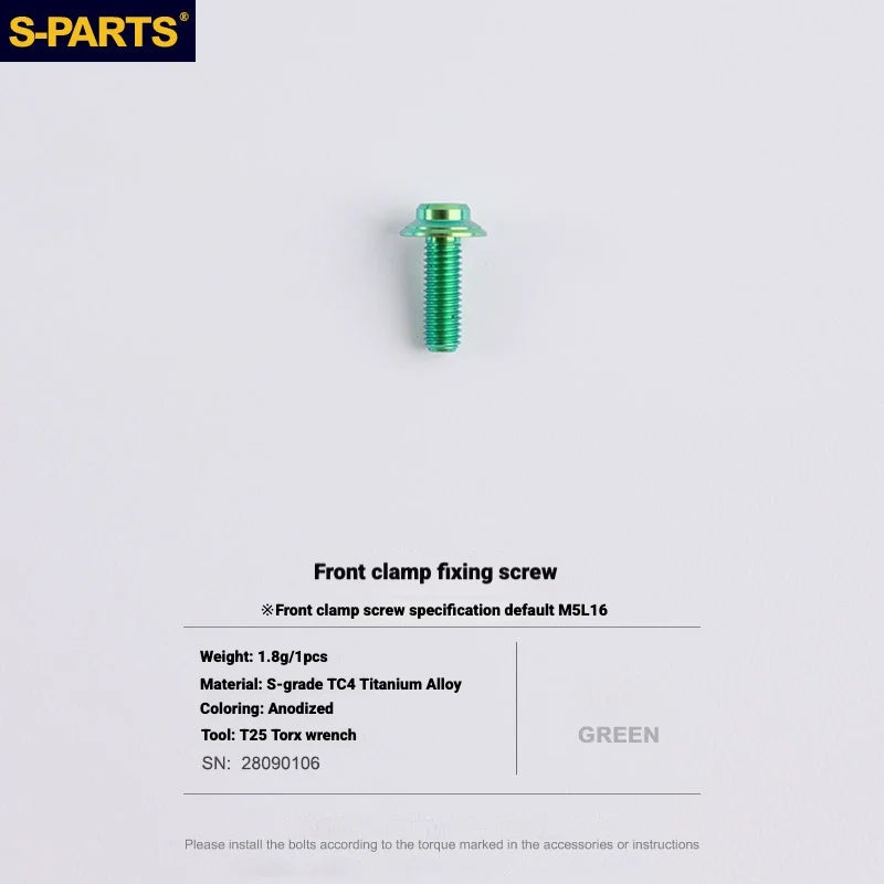 Shimano Dura-Ace R9270 Titanium Disc Brake Bolt Kit — Front Caliper Fixing Bolt M5 x 16 / Green