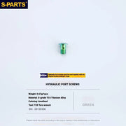 Shimano Dura-Ace R9270 Titanium Disc Brake Bolt Kit — R9270 Specific Hydraulic Port Bolt / Green