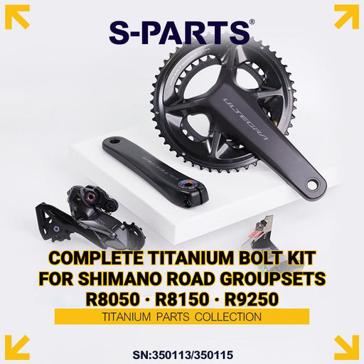 S-PARTS Shimano Road Titanium Bolt Kit for Drivetrain Screws for R8050 / R8150 / R9250