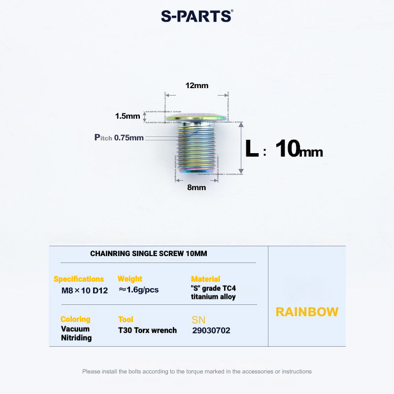 S-PARTS Shimano Road Titanium Bolt Kit for Drivetrain Screws for R8050 / R8150 / R9250