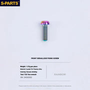 Shimano Road Titanium Bolt Kit – S-PARTS Drivetrain Screws for R8050 — Front Derailleur Fixing Bolt - 1pcs / Rainbow