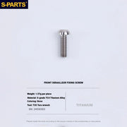 Shimano Road Titanium Bolt Kit – S-PARTS Drivetrain Screws for R8050 / R8150 / R9250 — Front Derailleur Fixing Bolt - 1pcs