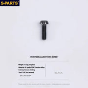 Shimano Road Titanium Bolt Kit – S-PARTS Drivetrain Screws for R8050 / R8150 — Front Derailleur Fixing Bolt - 1pcs / Black