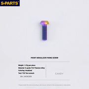 Shimano Road Titanium Bolt Kit – S-PARTS Drivetrain Screws for R8050 / R8150 — Front Derailleur Fixing Bolt - 1pcs / Candy
