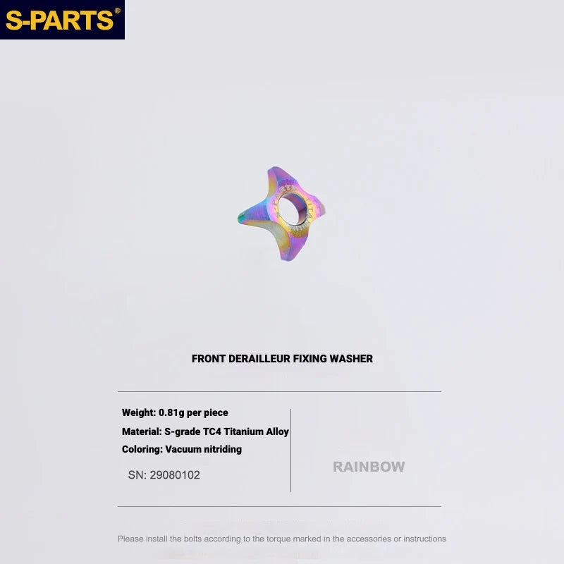 Shimano Road Titanium Bolt Kit – S-PARTS Drivetrain Screws for R8050 — Front Derailleur Fixing Plate - 1pcs / Rainbow
