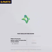 Shimano Road Titanium Bolt Kit – S-PARTS Drivetrain Screws for R8050 / R8150 — Front Derailleur Fixing Plate - 1pcs / Green