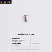 Shimano Road Titanium Bolt Kit – S-PARTS Drivetrain Screws for R8050 — Rear Derailleur Pulley Bolts - 1pcs / Rainbow