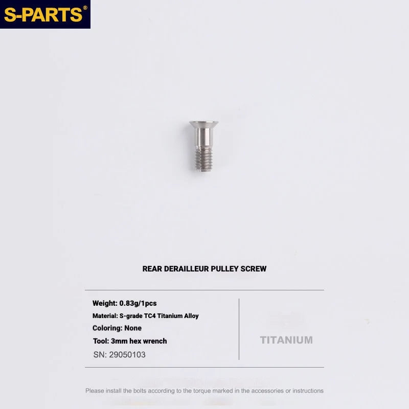 Shimano Road Titanium Bolt Kit – S-PARTS Drivetrain Screws for R8050 / R8150 / R9250 — Rear Derailleur Pulley Bolts - 1pcs