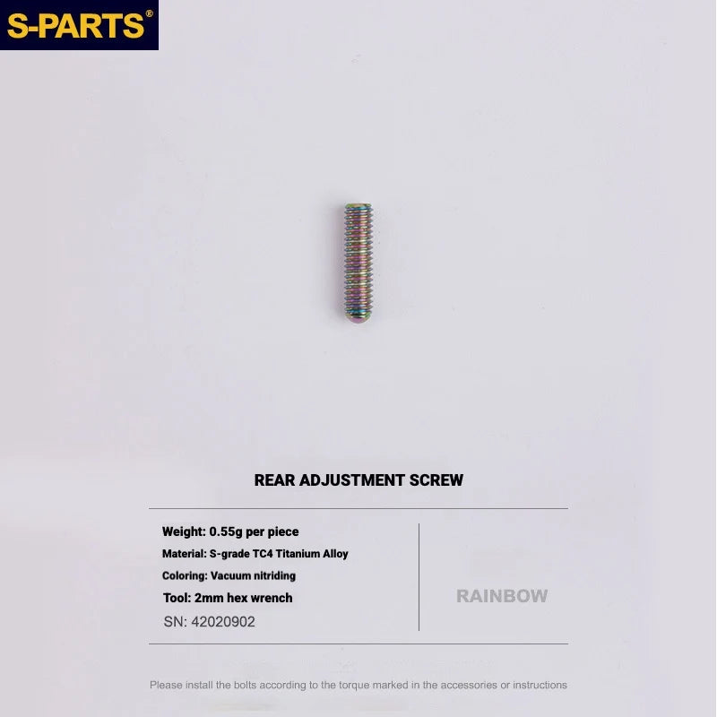 Shimano Road Titanium Bolt Kit – S-PARTS Drivetrain Screws for R8050 — Rear Derailleur Adjustment Screws - 1pcs / Rainbow
