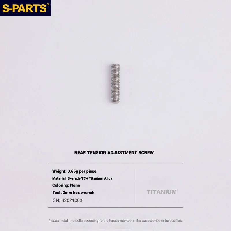 Shimano Road Titanium Bolt Kit – S-PARTS Drivetrain Screws for R8050 / R8150 / R9250 — Rear Derailleur Tension Screw - 1pcs