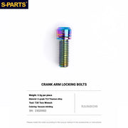Shimano Road Titanium Bolt Kit – S-PARTS Drivetrain Screws for R8050 / R8150 — Crank Arm Locking Bolts - 1pcs / Rainbow
