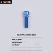 Shimano Road Titanium Bolt Kit – S-PARTS Drivetrain Screws for R8050 / R8150 / R9250 — Crank Arm Locking Bolts - 1pcs / Candy