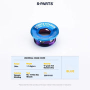 Shimano Road Titanium Bolt Kit – S-PARTS Drivetrain Screws for R8050 / R8150 / R9250 — Crank Arm Cap - 1pcs / Blue