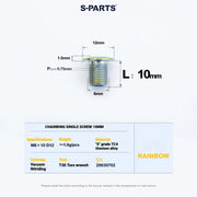 Shimano Road Titanium Bolt Kit – S-PARTS Drivetrain Screws for R8050 / R8150 / R9250 — Chainring Bolts - 1pcs / Rainbow