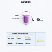 Shimano Road Titanium Bolt Kit – S-PARTS Drivetrain Screws for R8050 / R8150 / R9250 — Chainring Bolts - 1pcs / Purple