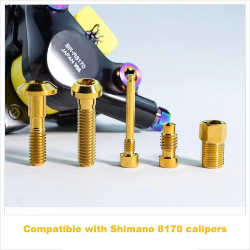 Shimano Ultegra Di2 R8170 Brake Caliper Titanium Bolt Kit Gold