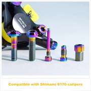 Shimano Ultegra Di2 R8170 Brake Caliper Titanium Bolt Kit Rainbow