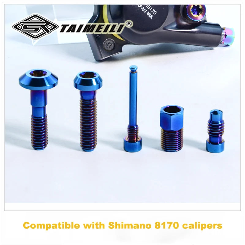 Shimano Ultegra Di2 R8170 Brake Caliper Titanium Bolt Kit Blue