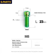 S-PARTS A2 Series M8 L20-25mm D11 Titanium Screws for Bike - Detail 16