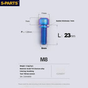 S-PARTS A2 Series M8 L20-25mm D11 Titanium Screws for Bike - Detail 20