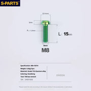 S-PARTS A2 Umbrella Head series M8 L15-50mm Titanium Screws for Bike - Detail 12