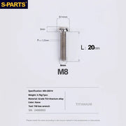 S-PARTS A2 Umbrella Head series M8 L15-50mm Titanium Screws for Bike - Detail 16
