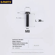 S-PARTS A2 Umbrella Head series M8 L15-50mm Titanium Screws for Bike - Detail 17