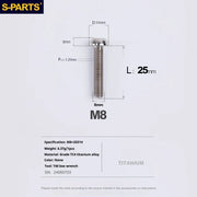 S-PARTS A2 Umbrella Head series M8 L15-50mm Titanium Screws for Bike - Detail 23