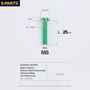 S-PARTS A2 Umbrella Head series M8 L15-50mm Titanium Screws for Bike - Detail 27