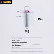 S-PARTS A2 Umbrella Head series M8 L15-50mm Titanium Screws for Bike - Detail 29