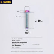 S-PARTS A2 Umbrella Head series M8 L15-50mm Titanium Screws for Bike - Detail 30