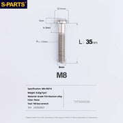 S-PARTS A2 Umbrella Head series M8 L15-50mm Titanium Screws for Bike - Detail 38