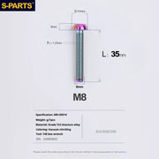 S-PARTS A2 Umbrella Head series M8 L15-50mm Titanium Screws for Bike - Detail 43