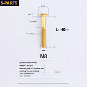 S-PARTS A2 Umbrella Head series M8 L15-50mm Titanium Screws for Bike - Detail 46
