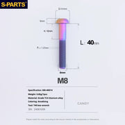 S-PARTS A2 Umbrella Head series M8 L15-50mm Titanium Screws for Bike - Detail 47