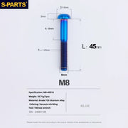 S-PARTS A2 Umbrella Head series M8 L15-50mm Titanium Screws for Bike - Detail 53