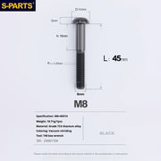 S-PARTS A2 Umbrella Head series M8 L15-50mm Titanium Screws for Bike - Detail 54