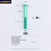 S-PARTS A2 Umbrella Head series M8 L15-50mm Titanium Screws for Bike - Detail 66