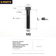 S-PARTS A3 Series M8 L10-120mm Black Titanium Screws for Bike | Motorcycle / Auto - Detail 15