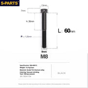 S-PARTS A3 Series M8 L10-120mm Black Titanium Screws for Bike | Motorcycle / Auto - Detail 19