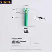 S-PARTS A3 Series M8 L10-120mm Green Titanium Screws for Bike | Motorcycle / Auto - Detail 14