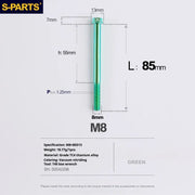 S-PARTS A3 Series M8 L10-120mm Green Titanium Screws for Bike | Motorcycle / Auto - Detail 24