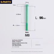 S-PARTS A3 Series M8 L10-120mm Green Titanium Screws for Bike | Motorcycle / Auto - Detail 25