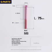 S-PARTS A3 Series M8 L10-120mm Purple Titanium Screws for Bike | Motorcycle / Auto - Detail 22