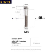 S-PARTS A3 Series M8 L10-120mm Titanium Color Titanium Screws for Bike | Motorcycle / Auto - Detail 16