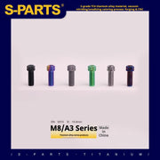 S-PARTS A3 Series M8 L15-45mm D10.8 Small Nuts Titanium Screws for Bike | Motorcycle / Auto