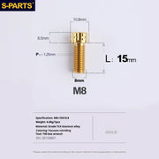 S-PARTS A3 Series M8 L15-45mm D10.8 Small Nuts Titanium Screws for Bike | Motorcycle / Auto - Detail 6