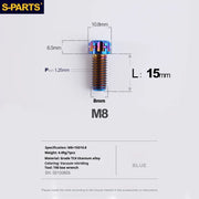 S-PARTS A3 Series M8 L15-45mm D10.8 Small Nuts Titanium Screws for Bike | Motorcycle / Auto - Detail 7