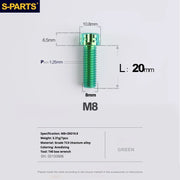 S-PARTS A3 Series M8 L15-45mm D10.8 Small Nuts Titanium Screws for Bike | Motorcycle / Auto - Detail 18
